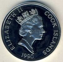 Cook-szigetek 1990. 50$ Ag "Amerika 500 éve-Simon Bolivar" T:PP
