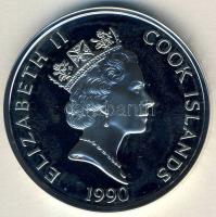 Cook-szigetek 1990. 50$ Ag "Amerika 500 éve-Sir Francis Drake" T:PP