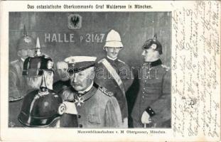 1904 Das ostasiatische Oberkommando Graf Waldersee in München. Momentblitzaufnahme v. M. Obergassner / German military, army commander of East Asia (fl)