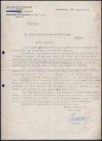 1941 Gépelt levél leselkedő szomszédok miatt építendő kerítésről