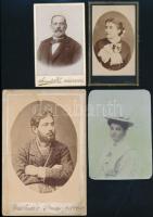 cca 1870-1900 4 db vizitkártya a és kabinetfotó