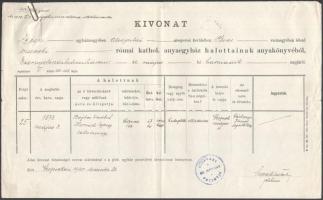 Kb. 32 db anyakönyvi kivonat és halotti értesítő