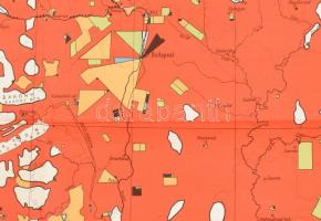 cca 1920 Magyarország néprajzi térképe a népsűrűség alapján, ún. "Vörös térkép". Szerk.: G...