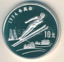 Kína 1992. 10Y Ag "Téli olimpia-síugrás" T:PP