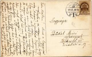 1941 Újvidék, Novi Sad; Kézzel rajzolt egyedi művészlap szélmalommal / Hand-drawn custom art postcar...