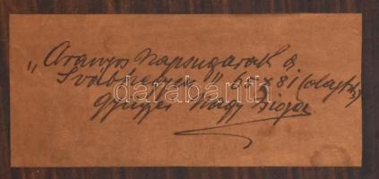 Gyügyei Nagy Zsigmond (1872 - 1932) : Aranyos napsugarak a Sváb hegyen. Olaj, karton. Jelezve jobbra...