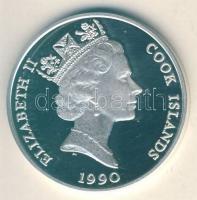 Cook szigetek 1990. 50$ Ag "Veszélyeztetett állatvilág-sündisznó" T:PP