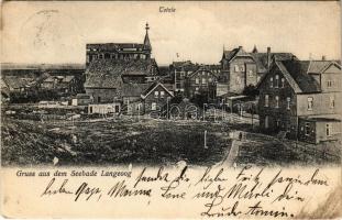 1907 Langeoog, Totale. Gruss aus dem Seebade Langeoog (fl)