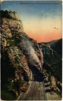 1916 Semmering, Weinzettelwand-Tunnel / railway tunnel, locomotive, train (EK)