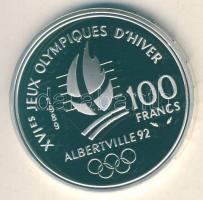 Franciaország 1989. 100Fr Ag "Téli olimpia-alpesi sí" T:PP