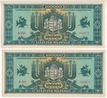 1946. 100.000MP (2x) sorszámkövetők "B 056 045878 - B 056 045879" T:I,I- 
Adamo P30