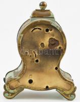 Asztali mechanikus szerkezetes óra, nem működik, javításra szorul, kopott, m: 14 cm