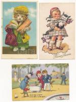 MACSKÁK - 23 db modern képeslap vegyes minőségben, grafika és fotólapok / CATS - 23 modern postcards...