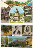 57 db MODERN külföldi képeslap, városok és tájak / 57 modern mostly European town-view postcards and landscapes
