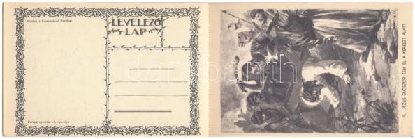 A keresztút - 14 lapos képeslapfüzet Márton L. grafikáival Jézus útjáról a Golgotára / Stations of t...