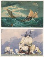 HAJÓ - 6 db régi képeslap vegyes minőségben / SHIPS - 6 pre-1945 postcards in mixed quality