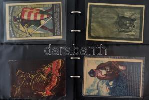 86 db RÉGI magyar képeslap és levelezőlap albumban: irredenta, "visszatért" bélyegzések, k...