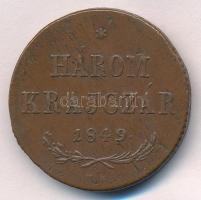 1849NB 3kr Cu enyhén elfordult hátlap T:2-,3 ph. Adamo B2