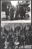 1919 Tanácsköztársaság Vöröskatonák 5 db korabeli fotó, feliratozott későbbi nagyítása 23x14 cm-ig