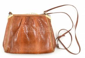 Kígyóbőr női táska, kopott, 19x23cm