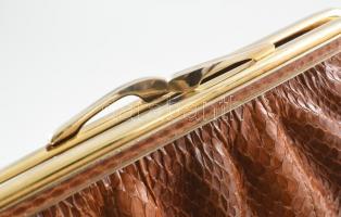 Kígyóbőr női táska, kopott, 19x23cm