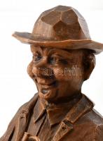 Trombitás, faragott fa szobor, trombitája sérült m: 40 cm