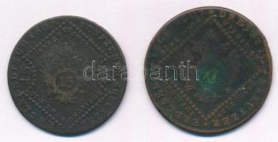 1807B 15kr Cu "I. Ferenc" + 1807S 30kr Cu "I. Ferenc" T:3