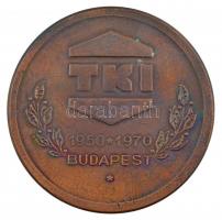 1970. TKI 1950-1970 Budapest / 20 éves a Távközlési Kutatóintézet kétoldalas bronz emlékérem, eredeti tokban (62,5mm) T:1- kis patina