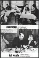 1973 ,,Égő pajták - egy vizsgálóbíró rögeszméje című francia - olasz film jelenetei és szereplői (köztük Simone Signoret, Alain Delon), 13 db vintage produkciós filmfotó, ezüst zselatinos fotópapíron, a használatból eredő kisebb hibákkal, 18x24 cm