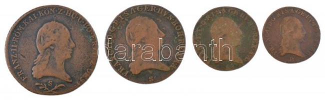 1800B 1/2kr Cu "I. Ferenc" + 1800E 1kr Cu "I. Ferenc" + 1800S 3kr Cu "I. Fe...