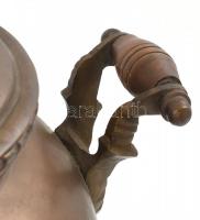 Orosz cári szamovár XIX. sz. Réz, porcelán gombokkal. Kopott, hiányos, Jelzett, m: 35 cm