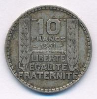 Franciaország 1931. 10Fr Ag T:2-,3 patina France 1931. 10 Francs Ag C:VF,F patina Krause KM#878