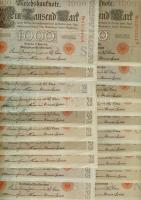 Német Birodalom / Császárság 1910. 1000M piros pecséttel (50x) T:II,II/III