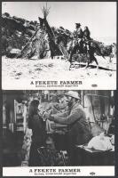 cca 1970 ,,A fekete farmer című angol film jelenetei és szereplői, 13 db vintage produkciós filmfotó, ezüst zselatinos fotópapíron, a használatból eredő kisebb hibákkal, 18x24 cm