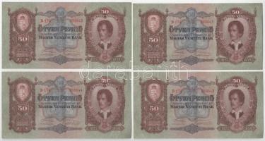 1932. 50P (10x) "D 174 069636-069645" sorszámkövetők T:II-III folt
Adamo P14