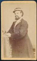 cca 1870 Füredi Keöd József (1839-1897) színész, balatoni és dunai hajóskapitány hajóskapitány korában.Lengyel Samu műterméből 6,5x10,5 cm