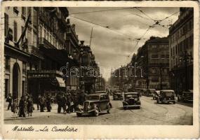 Marseille, La Canebiere, Bar Tabacs / street, automobiles