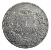 1906KB 1K Ag Ferenc József T:3 ph., kis karc / Hungary 1906KB 1 Korona Ag Franz Joseph C:F edge error, small scratch Huszár: 2203., Unger III.: 1495., Adamo K5