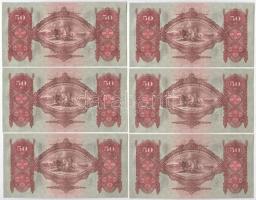 1932. 50P (6x) "D 068 017881-017886" sorszámkövetők T:I-,II hullámos papír
Adamo P14