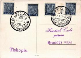 1937 Postovní Autobus. Blizsí informacne poskytne a vse zarídí-postovní úrad na vystavisti / Czech a...