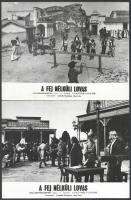 1974 ,,A fej nélküli lovas" című szovjet westernfilm jelenetei és szereplői, 13 db vintage produkciós filmfotó, ezüst zselatinos fotópapíron, a használatból eredő kisebb hibákkal, 18x24 cm