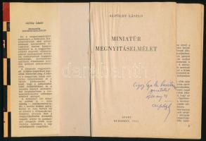 Alföldy László: Miniatűr megnyitáselmélet. Sakkozók Kiskönyvtára. Bp., 1964, Sport. Számos szövegköz...