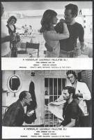 cca 1971 ,,A vizsgálat lezárult, felejtse el! című olasz film jelenetei és szereplői (köztük Franco Nero), 13 db vintage produkciós filmfotó (a használatból eredő kisebb hibákkal), ezüst zselatinos fotópapíron, 18x24 cm