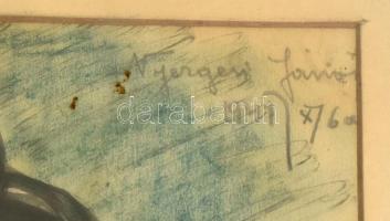 Nyergesi János (1895-1982): Öregasszony, 1941. Vegyes technika, papír, jelzett, 33x20 cm