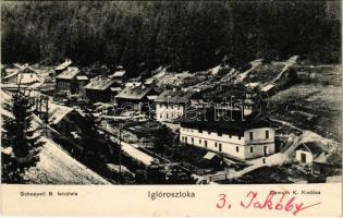Iglórosztoka, Rosztoka, Ráztoky; Vasbánya. Delmuth K. kiadása. Schoppell B. felvétele / iron mine