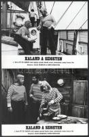 cca 1961 ,,Kaland a szigeten című román - francia film jelenetei és szereplői, 11 db vintage produkciós filmfotó (a használatból eredő kisebb hibákkal), ezüst zselatinos fotópapíron, 18x24 cm