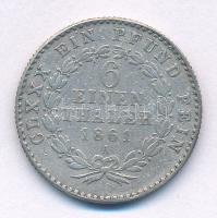 Német Államok / Anhalt-Bernburg 1861A 1/6T Ag "Sándor Károly" T:2 patina / German States /...