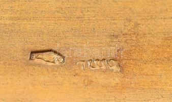 Ezüst (Ag) dupla pudrié, Jutka vésettel, jelzett, 12,5x6,5cm nettó: 106,9g