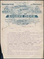 1910 Eugéne Beck fejléces számla