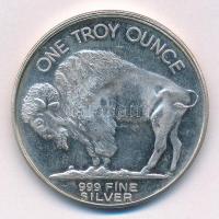 Amerikai Egyesült Államok DN A Buffalo 5 cent mintájára készített befektetési ezüst (31,17g/0,999/39mm) T:2,2- ü. USA ND Investment silver modelled after the Buffalo 5 cents (31,17g/0,999/39mm) C:XF,VF ding